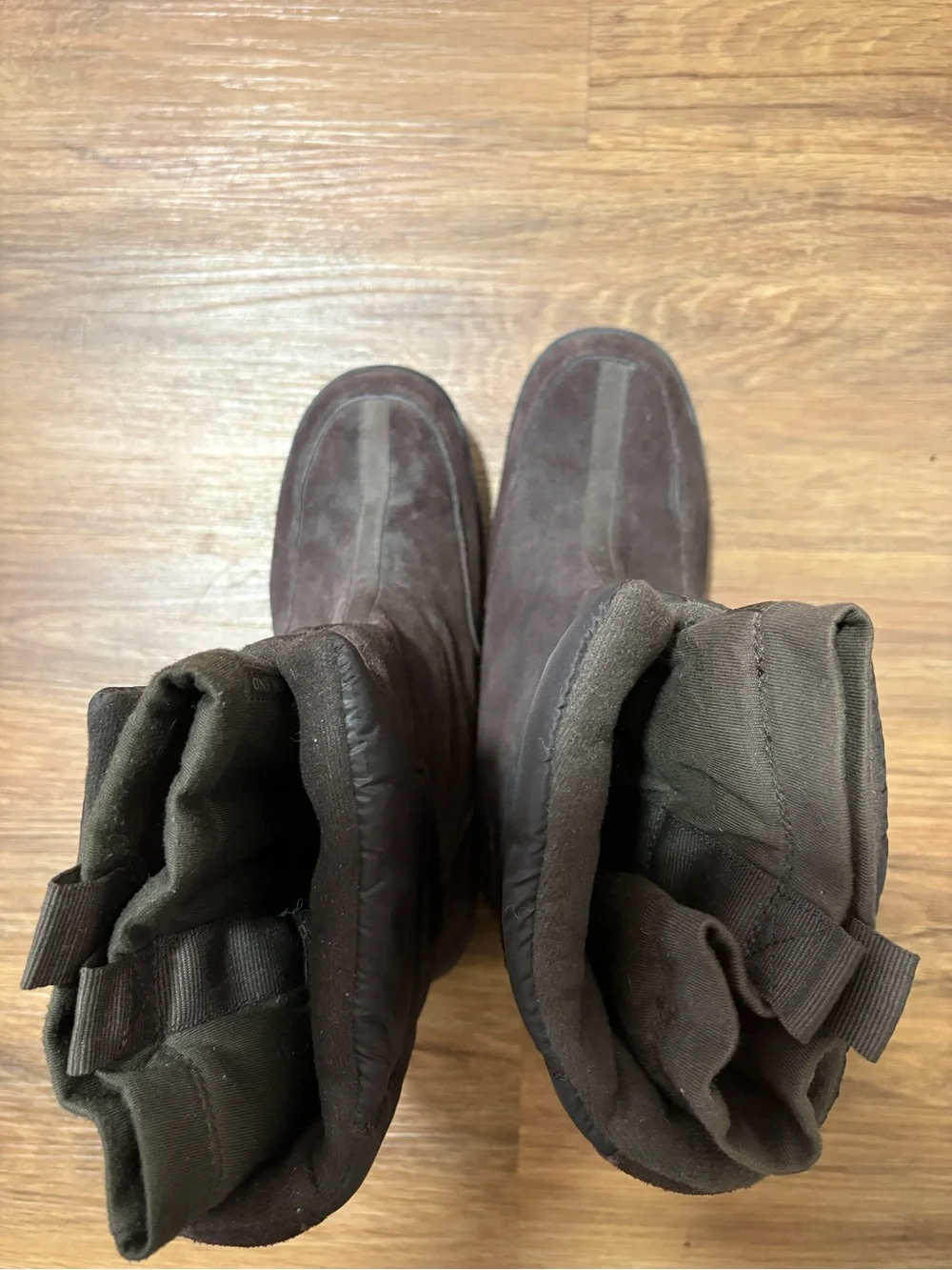 Lands’ End Women’s Winter Snow Boots Brown Suede Insulated Pull On Size 8 B